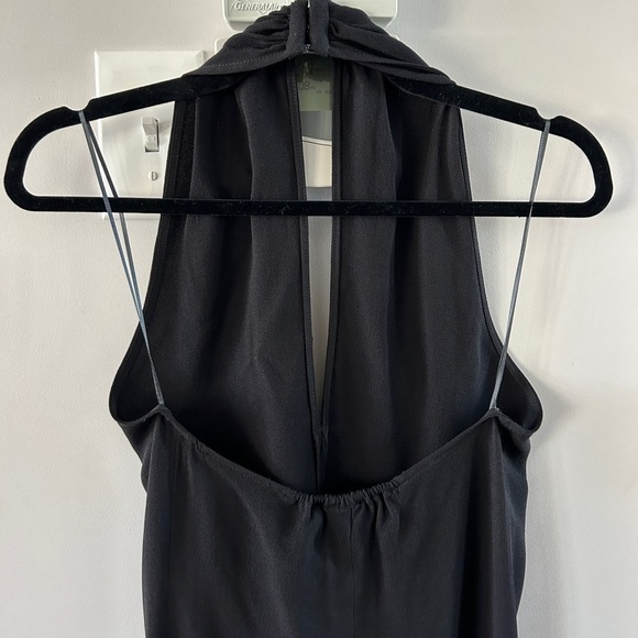 Theory Araci Rosina Crepe V-Neck Halter  Midi Dress NWT Black - Picture 4 of 8